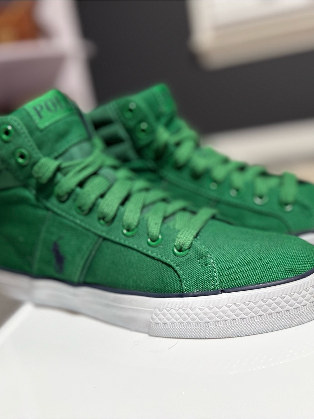 Polo by Ralph Lauren Emerald Green High-Top Canvas Sneakers